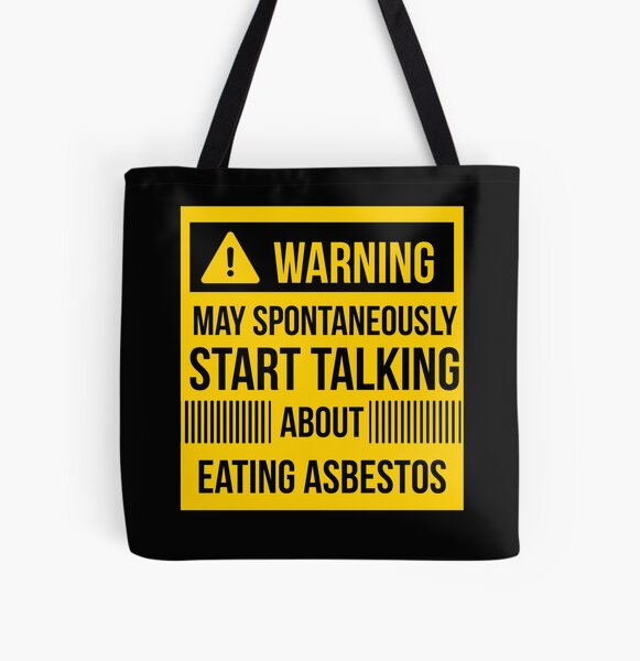 warning may spontaneously talk about eating asbestos  All Over Print Tote Bag RB0208 product Offical ludwig ahgren Merch