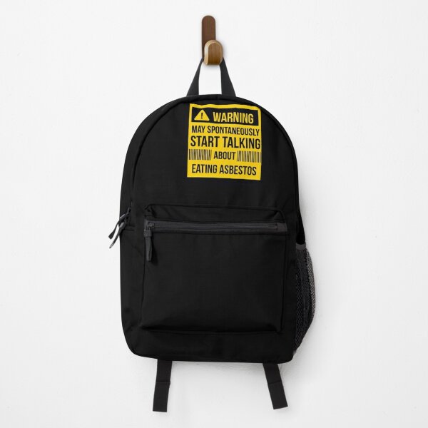 warning may spontaneously talk about eating asbestos  Backpack RB0208 product Offical ludwig ahgren Merch