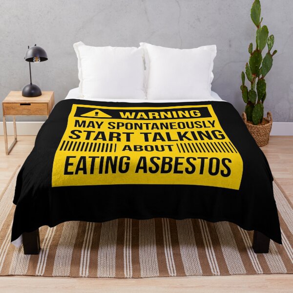 warning may spontaneously talk about eating asbestos  Throw Blanket RB0208 product Offical ludwig ahgren Merch